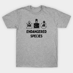 Stick Shift - Endangered Species - Manual Transmission Humor T-Shirt